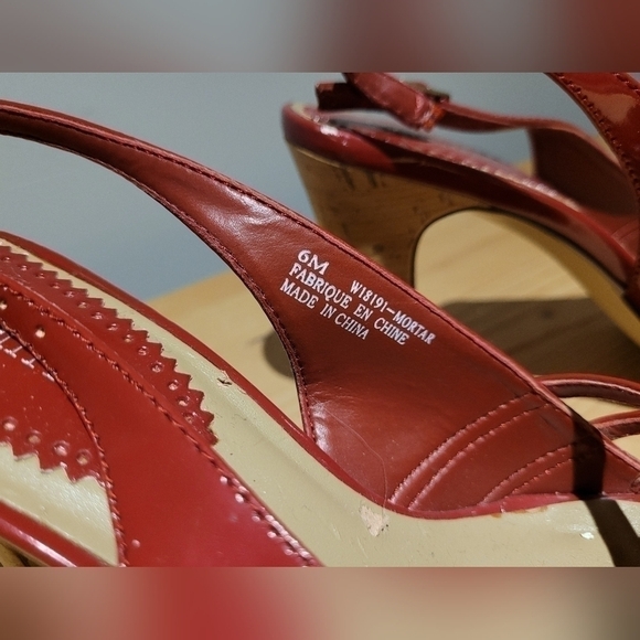 Patent Leather red heels with cork platform size 6 - Picture 11 of 16